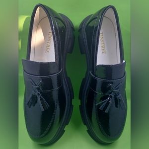 TINSTREE Platform Loafers with Tassles Comfort Chunky Heel Slip On Size "9"